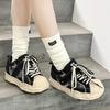 Autumn and winter plaid invisible CM inner heightening shell head dissolving shoes couple casual thick baseplate shoes