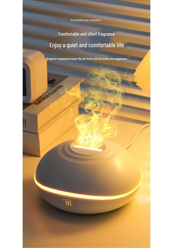 Seven-Color Simulated Flame Aroma Diffuser & Humidifier with Gradient Light