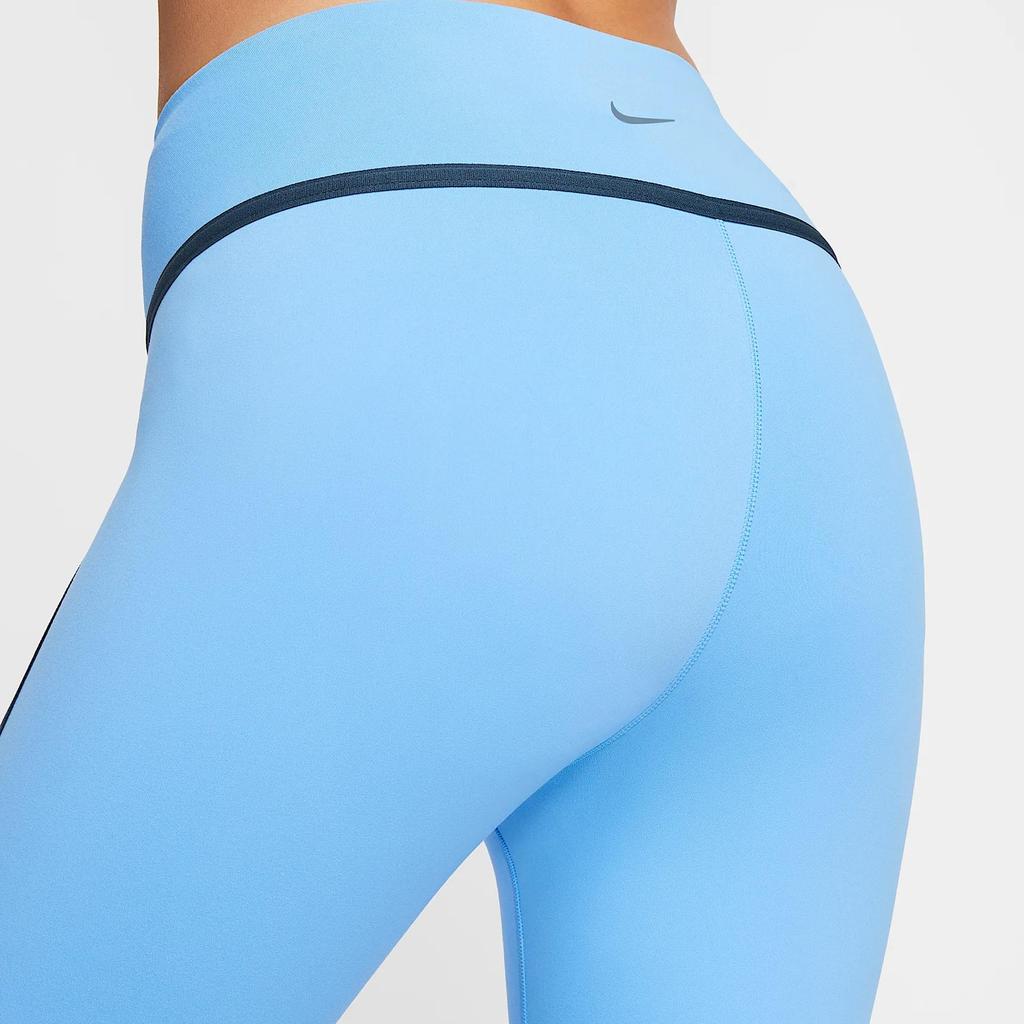 Nike One Series Schnelltrocknende Hochtaillierte Neun-Punkt-Tight Sportleggings Damenleggings Universitätsblau HJ1138-412