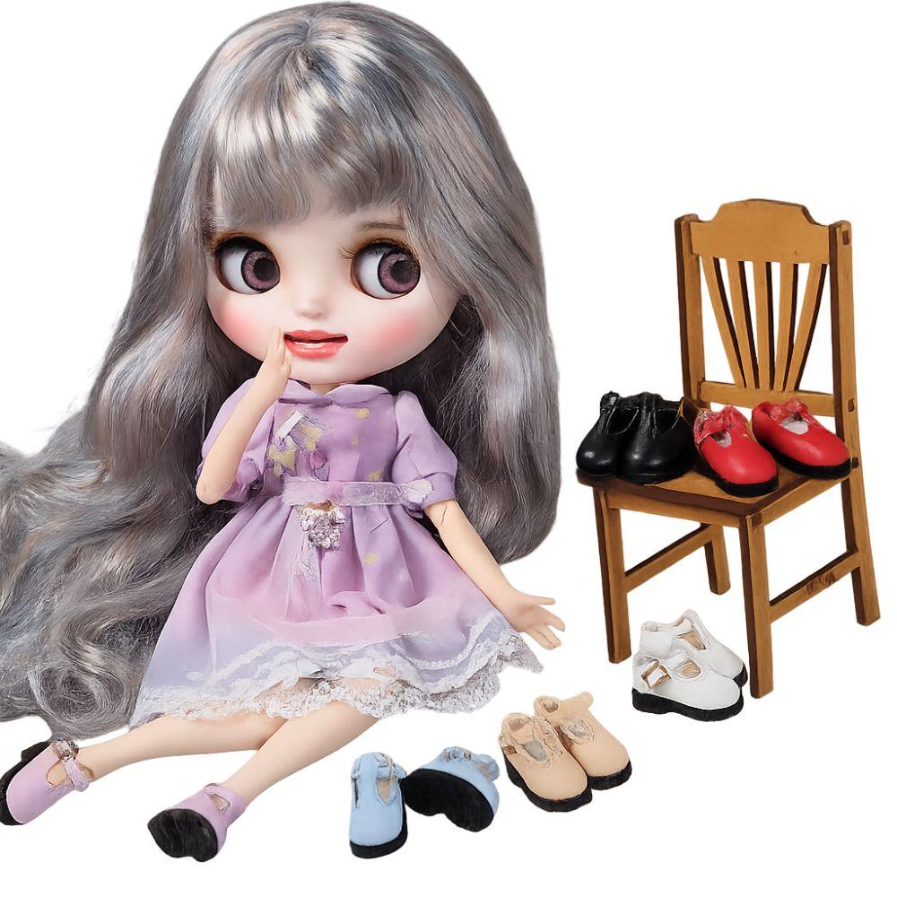 Dress Up OB22 OB24 Shoes Pretend Play Doll Leather Shoes For Blyth Doll Shoes  Doll Accessories