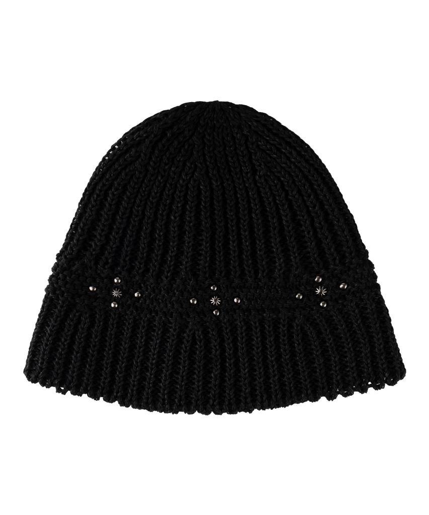 Aleseueseussi Mini Cross Rivet Beanie - Black