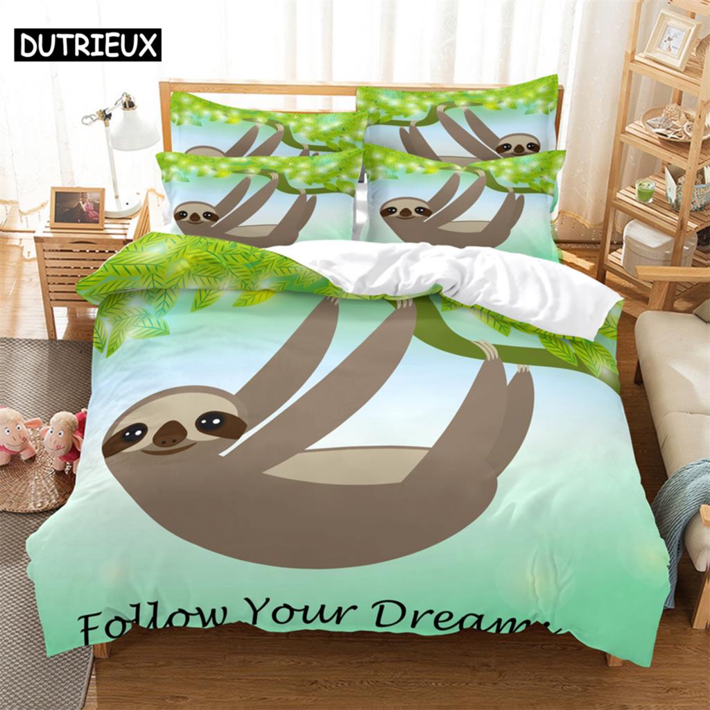 

3D digital printing 2/3pc quilt cover pillowcase double bed set cover quilt Soft Microfiber bedding set Follow Your Dream (135x200cm)&set