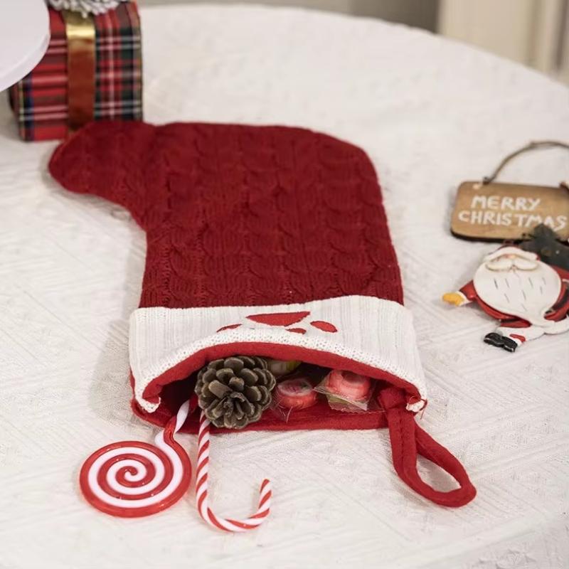 Stivali di Natale Lettere Calza di Natale Maglia Nuova Decorazioni Pendenti Albero di Natale Fiocco di Neve Calzini di Natale