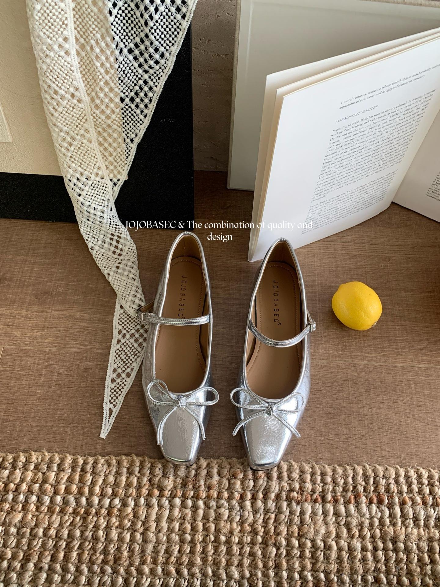 

French versatile Mary Jane shoes women s 2025 autumn new small wedge heel single shoes bow ballet shoes 39 standard yardage
