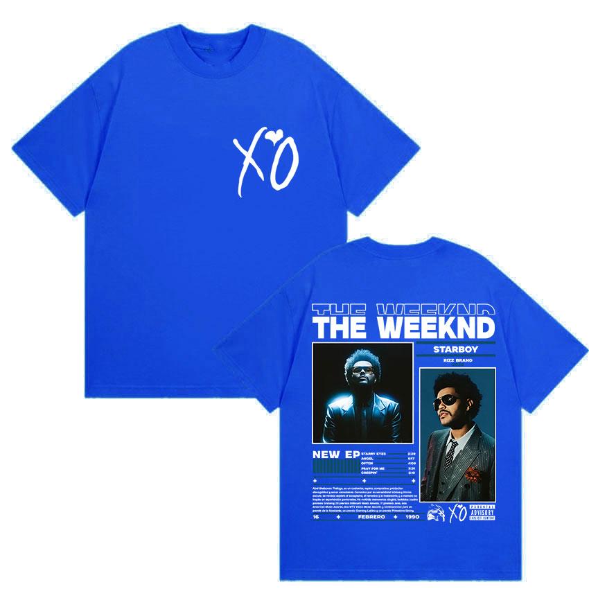 Rapper THE WEEKND STARBOY XO Tour 2026 Retro Graphic T Shirts Men's Fashion Hip Hop Oversized Cotton T-shirt Man Fans Streetwear