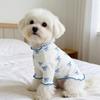 1pc Pet Dog/Cat Clothing, Allover Print with Pink Bow Tie, Breathable & Comfortable Knit Sweater, Suitable for Poodle, Chihuahua, Teddy, Spring/Autumn
