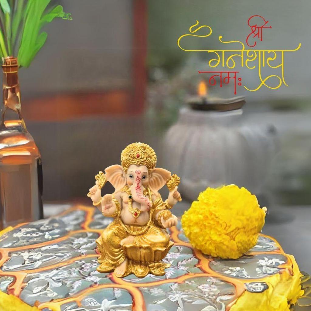 Resin 1 Piece Premium Decorative Lord Ganesha Statue & Idols for Home, Office, and Pooja for Festivals, Weddings, and Special Occasions, Multicolor