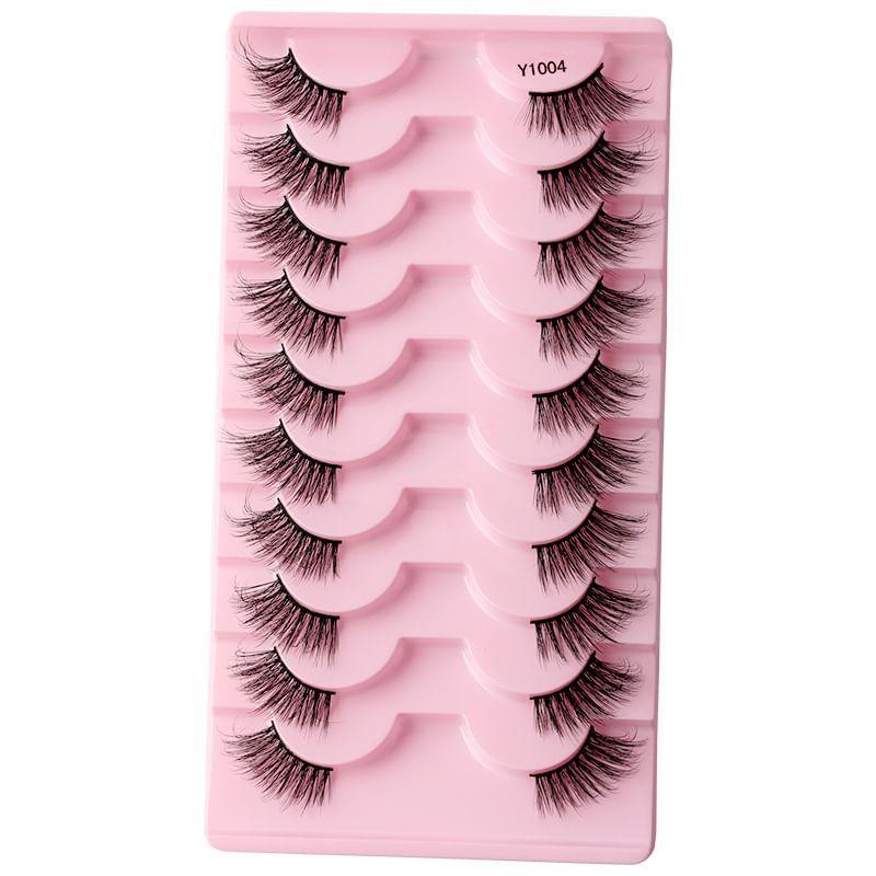 Lashie - Set of 10 Pairs: Volume Criscross Half False Eyelashes