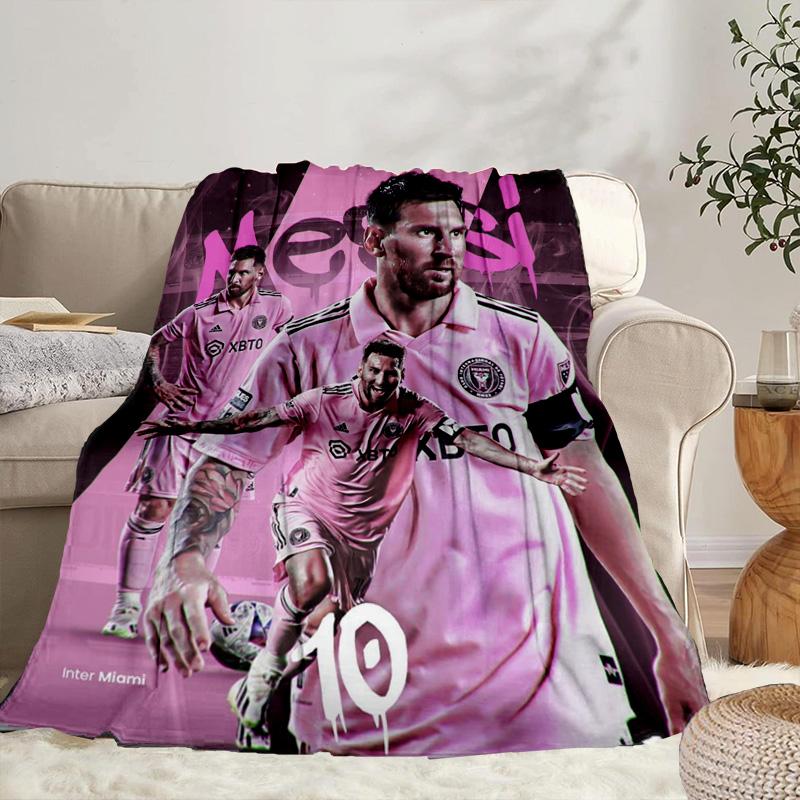 Messi's Pink Portable Blanket/Soft Blanket Bedding Blanket Suitable for Travel Camping Living Rooms Offices Sofas Fan Gifts