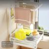 Kitchen Organizer Rack, Draining Shelf, NoDrill Cloth Holder, Countertop/Wall Mount, Carbon