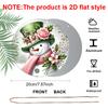 2D Flat, 1pc Aluminum Printed Flat Design, Classic Aluminum "Merry Christmas" Snowman Decorative Plaque and Ornament - Rustic Christmas Holiday