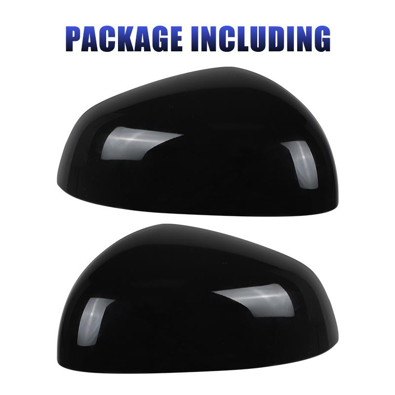 Left/Right Wing Mirror Cover Cap Casing For Smart Fortwo 2015 2016 2017 2018      2024 Gloss Black Replace