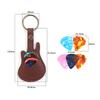 PU Leather Picks Bag and Picks Carrying Case with Keyring for Guitar Bass Ukulele Guitar Picks Holder Case with 5 Picks