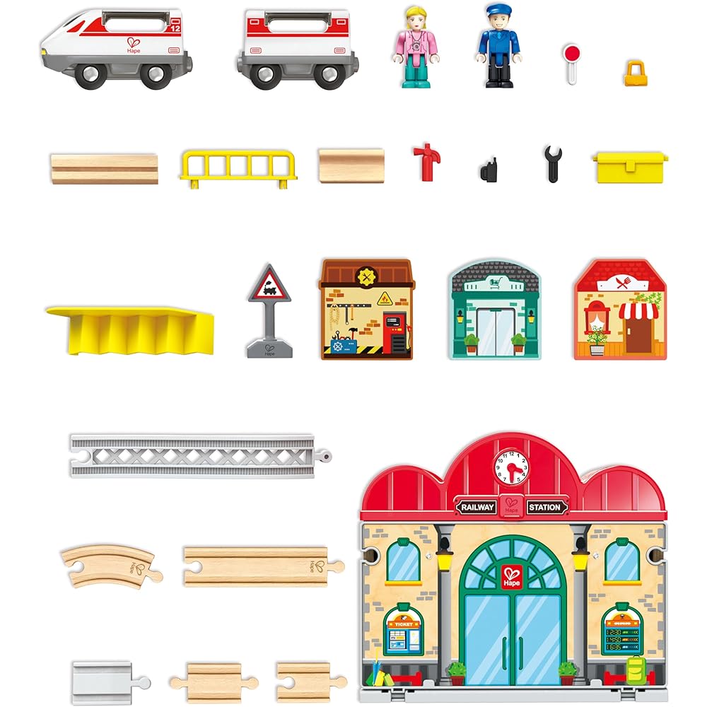 Hape Portable Station Set E3877 Kids Playset with Accessories and Storage