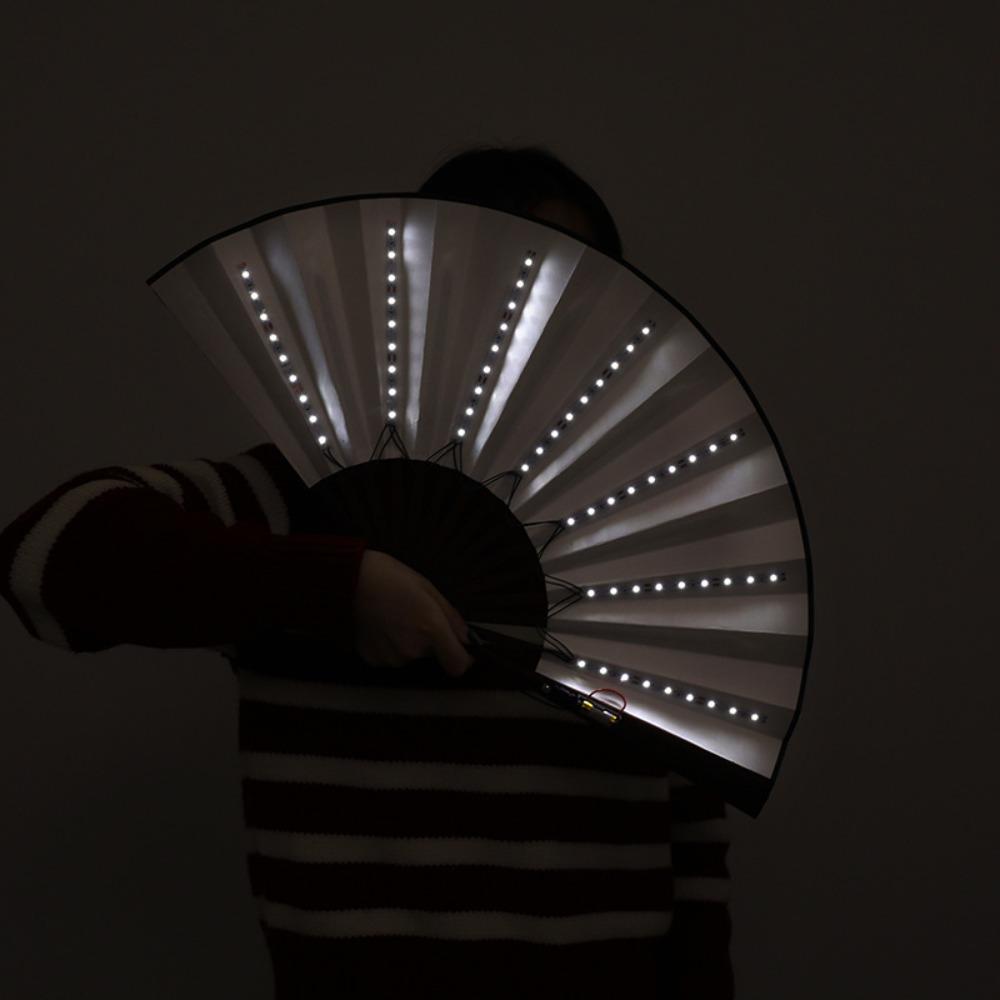 Creative Glow Folding LED Fan Portable Glow In The Dark Dancing Light Fan Festivals Colorful Glowing Hand Fan Party Performance