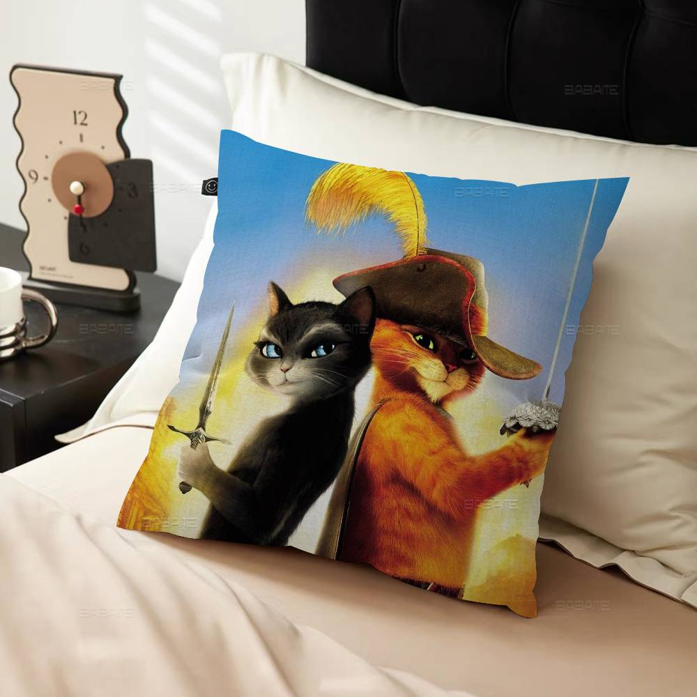 Federa per Cuscino Film Il Gatto con gli Stivali L'Ultimo Desiderio Regalo Cartone Animato Copricuscino Camera da Letto Casa Divano Sedia Seduta Decorazione Federa