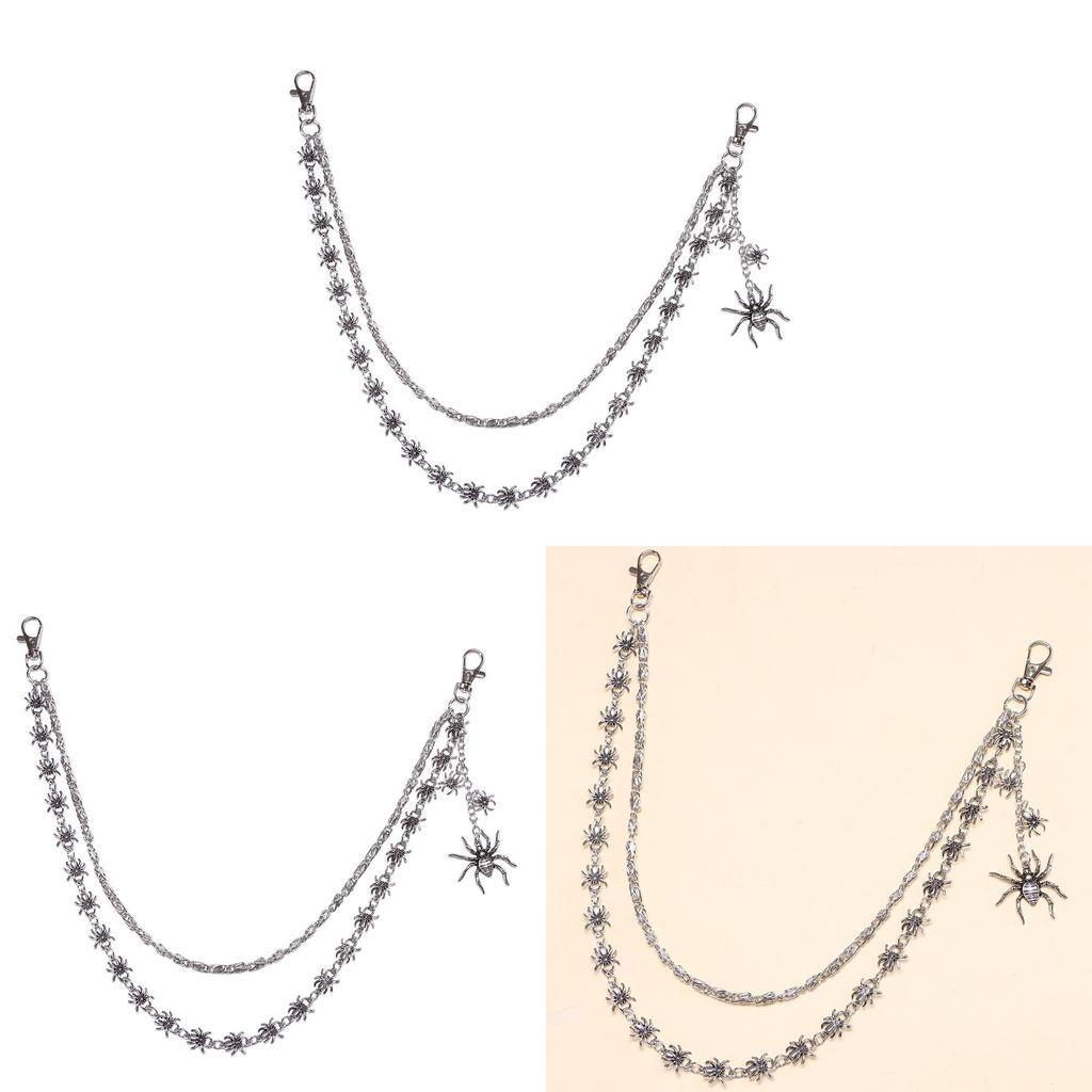 Dark Fantasy Waist Chain With Lobster Clasp And Double Layer Spider Design For Adults