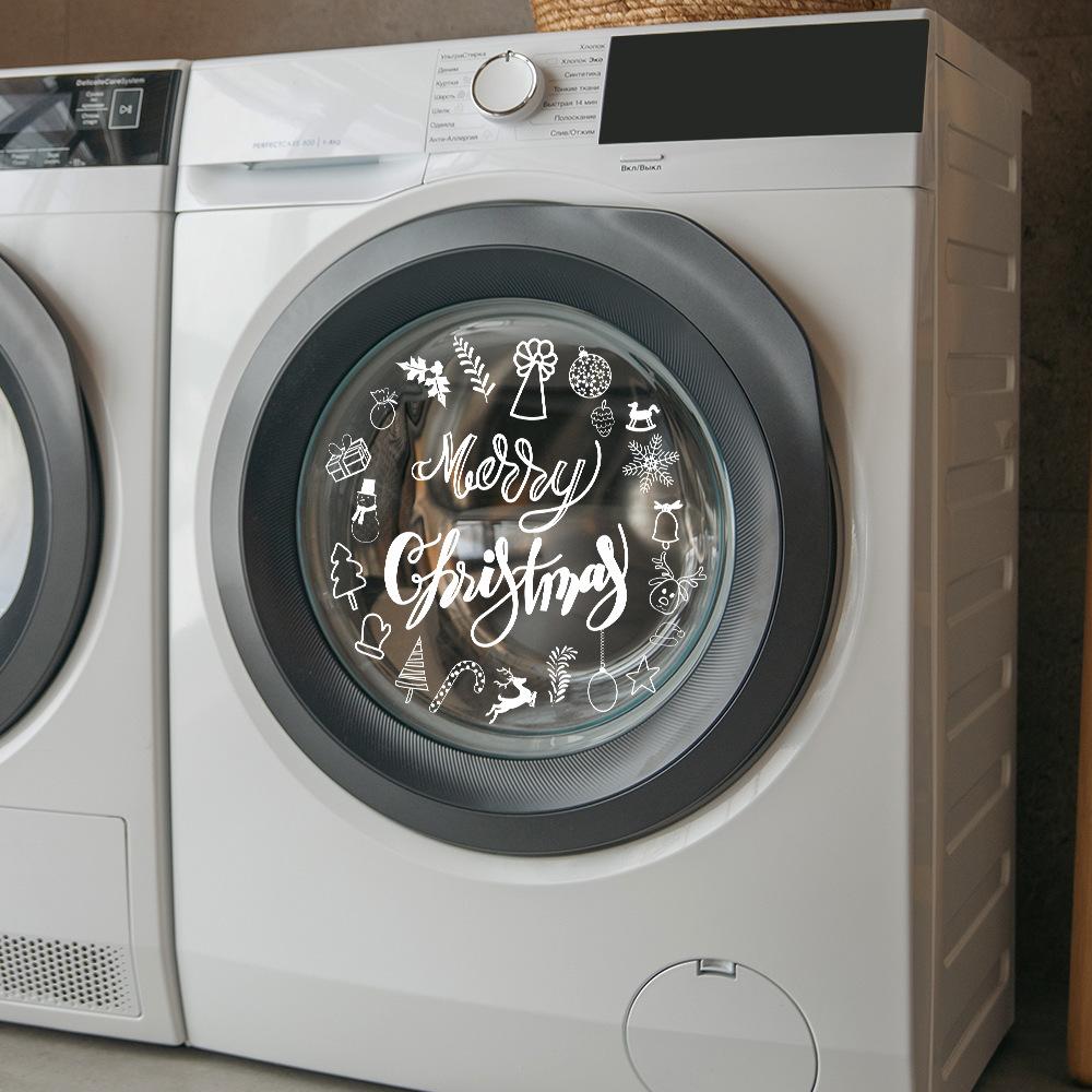 Fun-f270 Christmas English Slogan Washing Machine Home Beautification Decoration Sticker UV Full Penetration