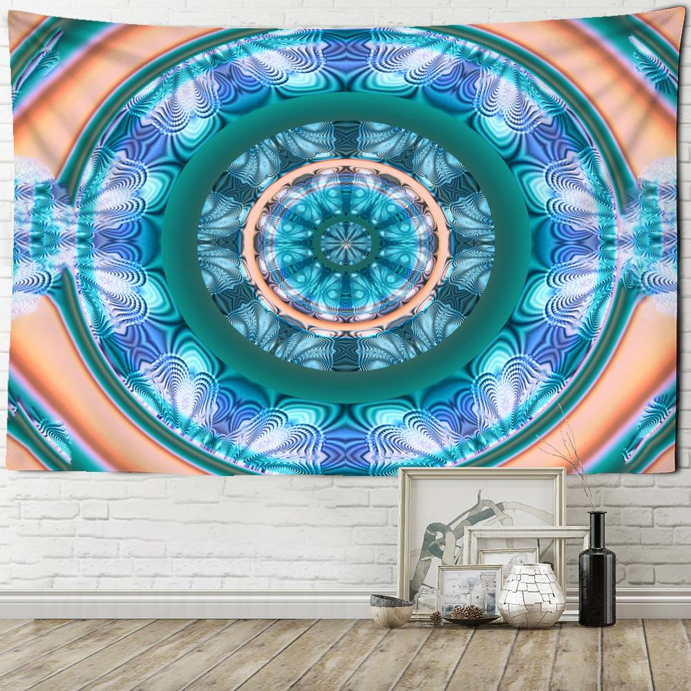Tapiserie cu mandala colorată, agățată pe perete, în stil boem, vrăjitorie psihedelică, Tapiz, artă hippie, decor acasă