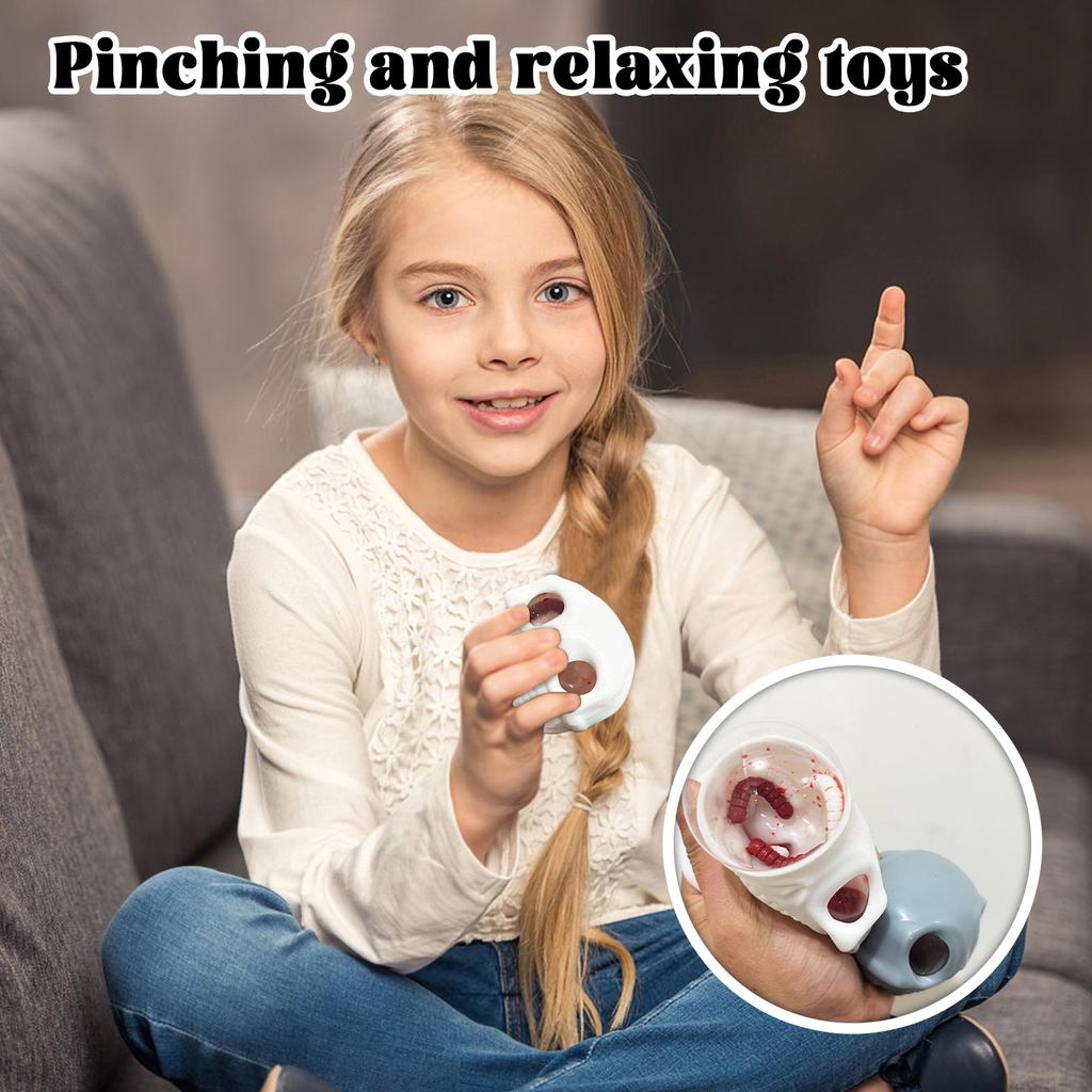 Soft Glue Squeezing Insect Prank Toy, Head Decoration Prop
