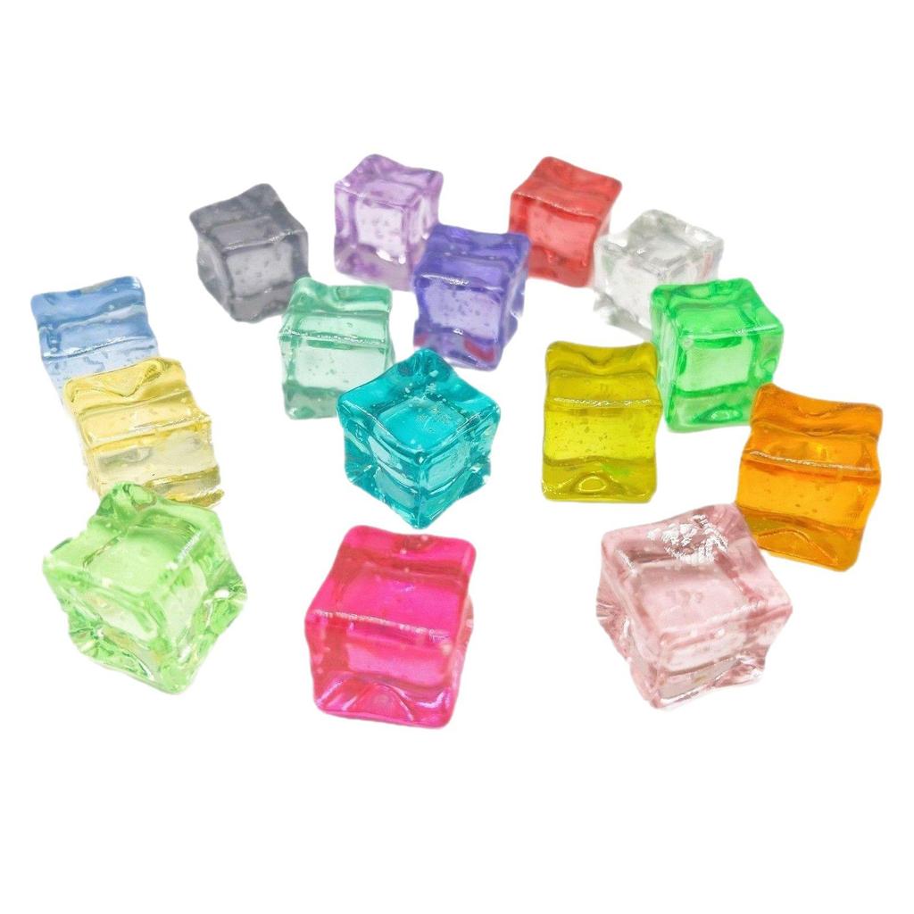 Cubos de Gelo Luminosos com Glitter de 18mm - Acrílico Céu Estrelado de Alta Transparência Conjunto DIY