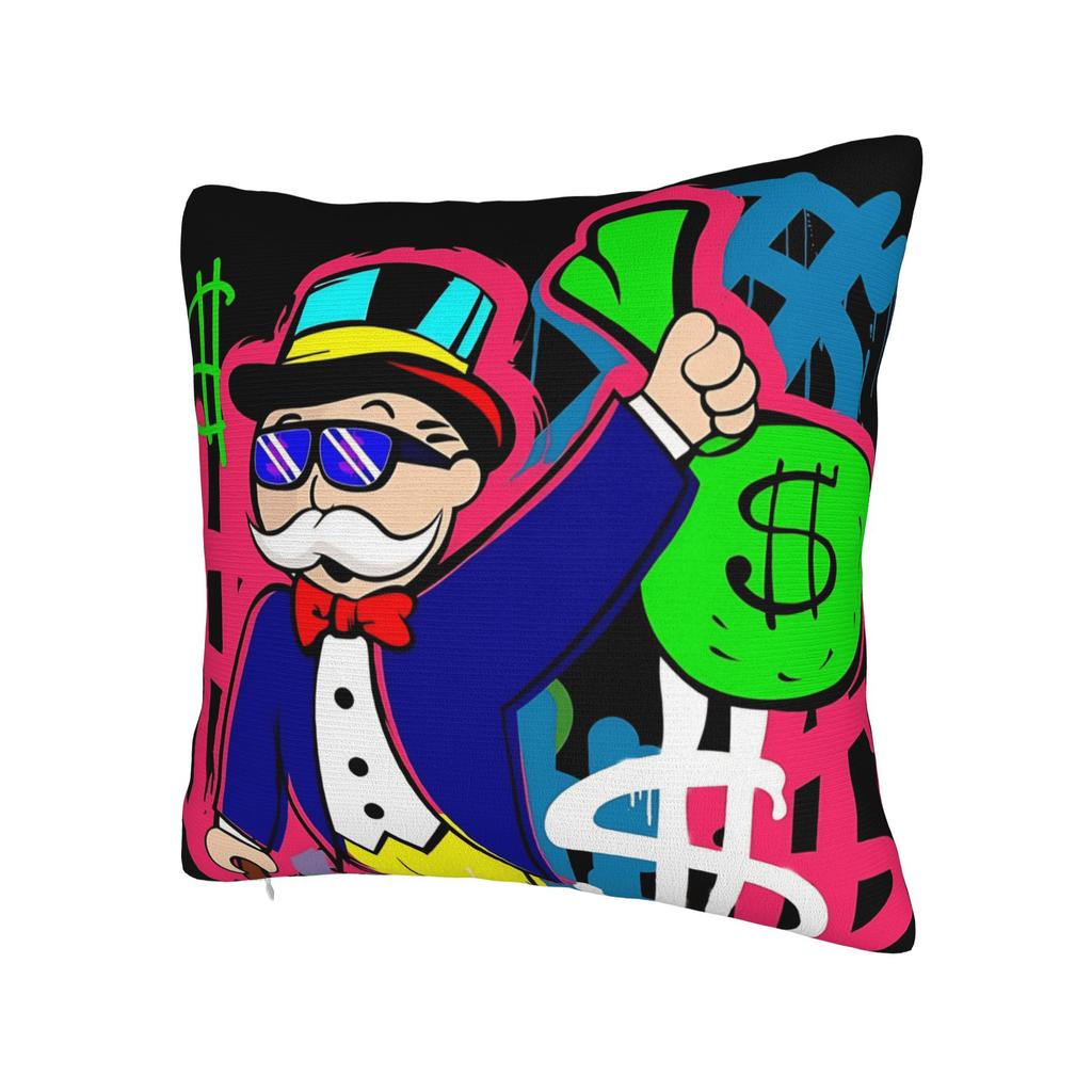 Alec Monopoly B Lucky Dragon Pillow Case  Novelty Pillow Cover Comfy Pillowcases For Sofa Couch Bed Living Room
