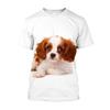 3D Puppy Dog Printed T-shirty Men Oversized Baggy Cavalier King Charles Spaniel Graphic T Shirts Streetwear Cute Clothes
