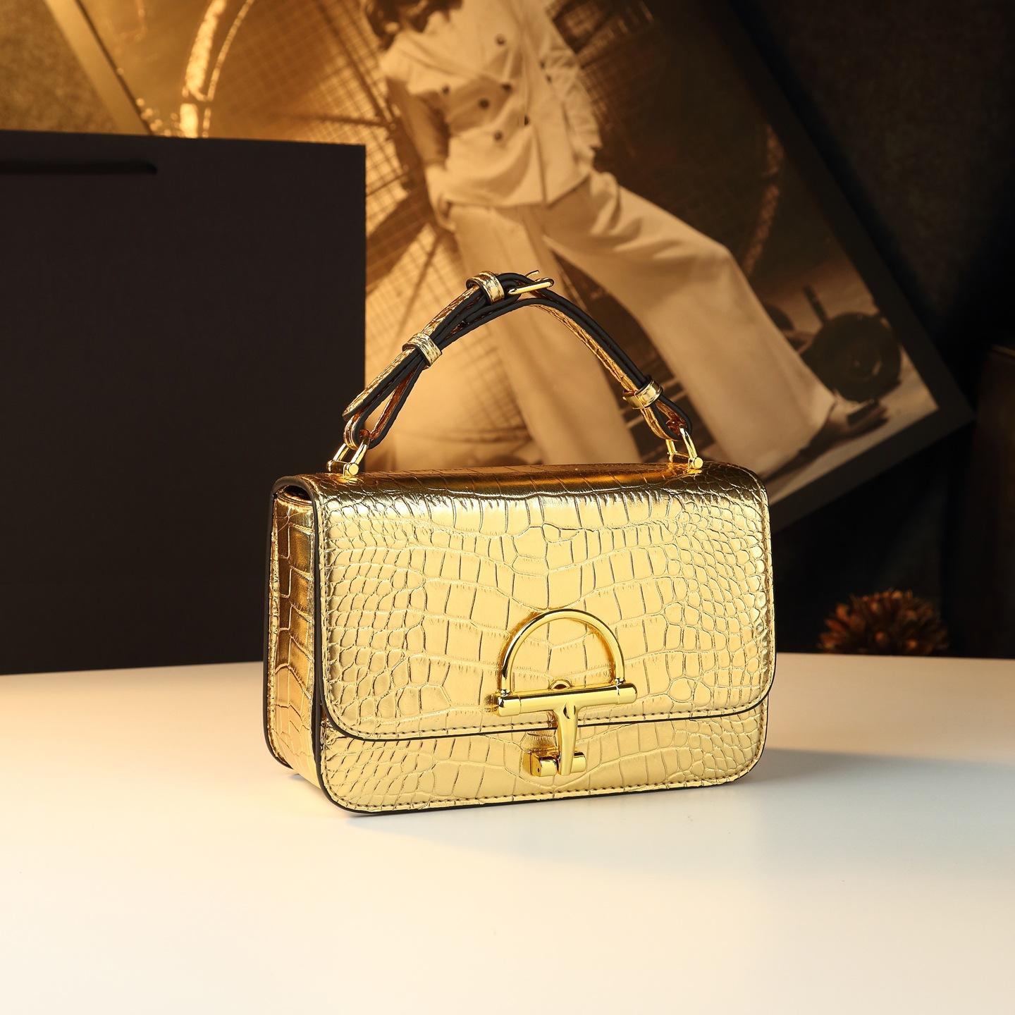 Handbag Retro Crocodile Pattern Women S Handbag Light Luxury Patent Leather Leather Crossbody Shoulder Bag