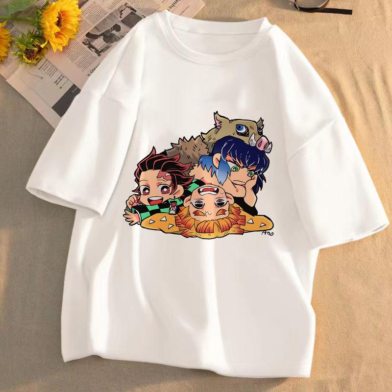 Demon Slayer Anime T-shirt Kimetsu No Yaiba Unisex Pattern T-shirt Summer Casual Cartoon Streetwear Anime Fashion Gift