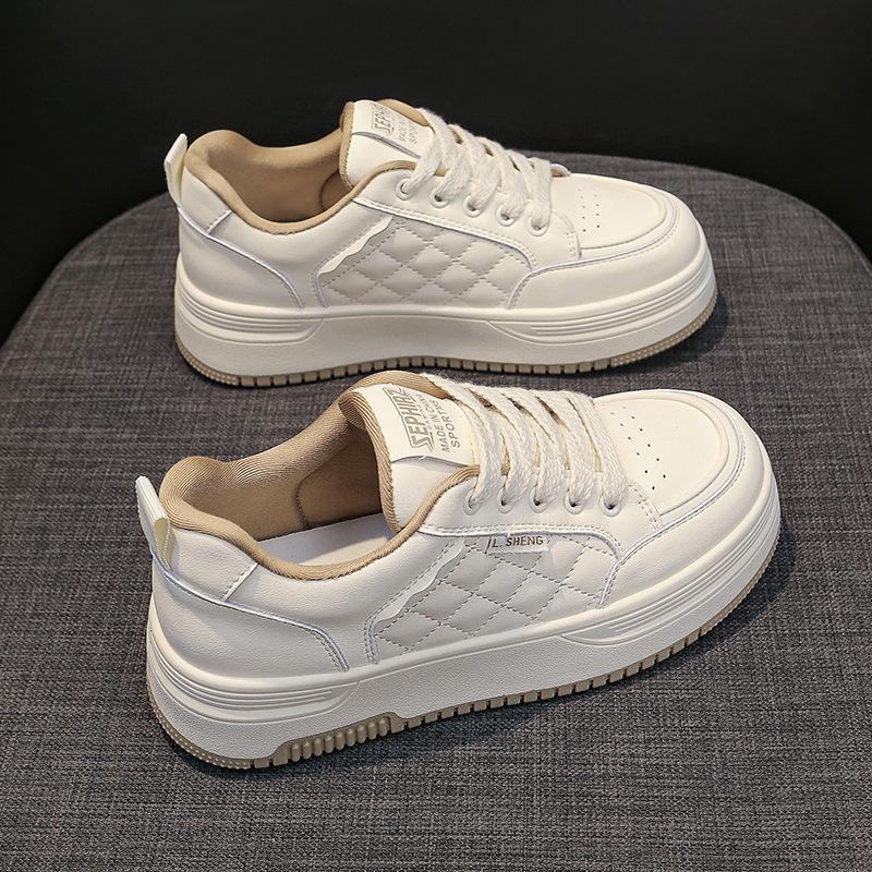 Platform white shoes women's shoes spring new versatile leather sports shoes women's casual shoes heightening board shoes