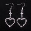 Fashion Bramble Heart Pendant Earrings Vintage Gothic Heart Pendant Earrings Accessories