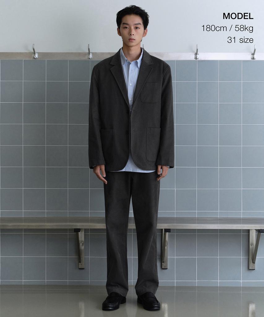 MUSINSA STANDARD [City Workers] Moleskine Tapered Pants [Dark Grey]