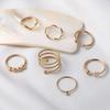 Ring, Wind Joint Ring Combination 7-Piece Set Pentagram Open Spring Ring Female