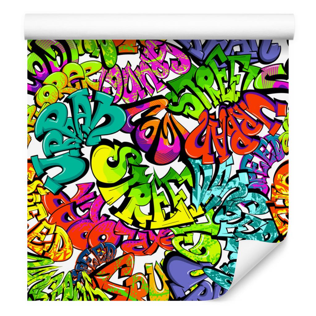 Multicolored Graffiti Wallpaper for Living Room and Bedroom 50x1000