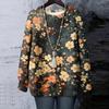 Women's Floral Print Round Neck Long Sleeved T-shirt Sweatshirt Top