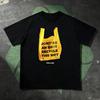 New Unisexs Summer Comfortable Breathable Cotton Casual Fashionable Casual Round Neck Short Sleeved Creative Bag Printing