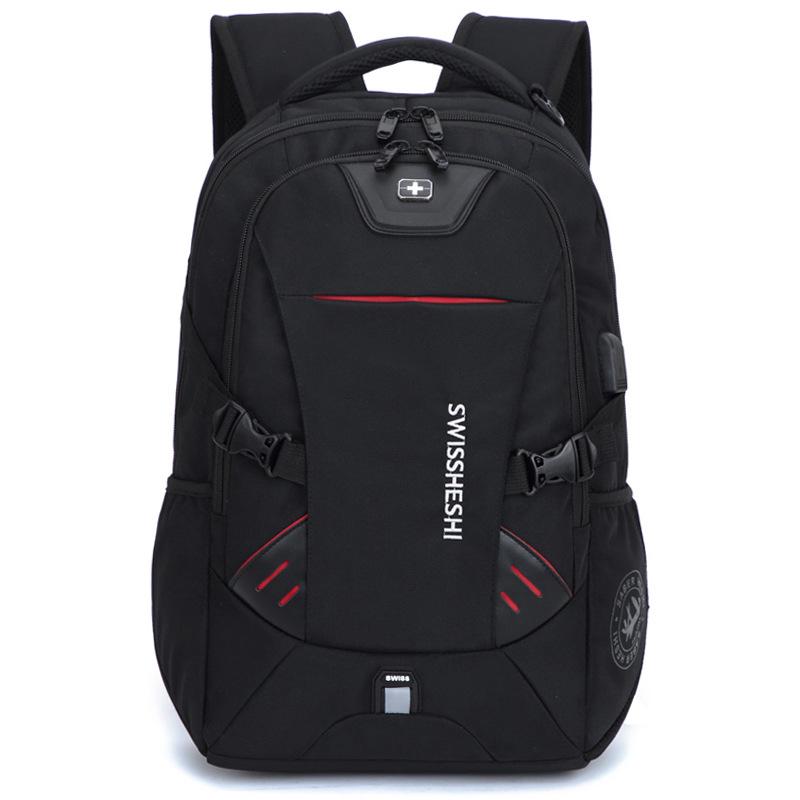 Swiss Men's Large Capacity Waterproof Travel Backpack - Lightweight Laptop Bag for High School Students