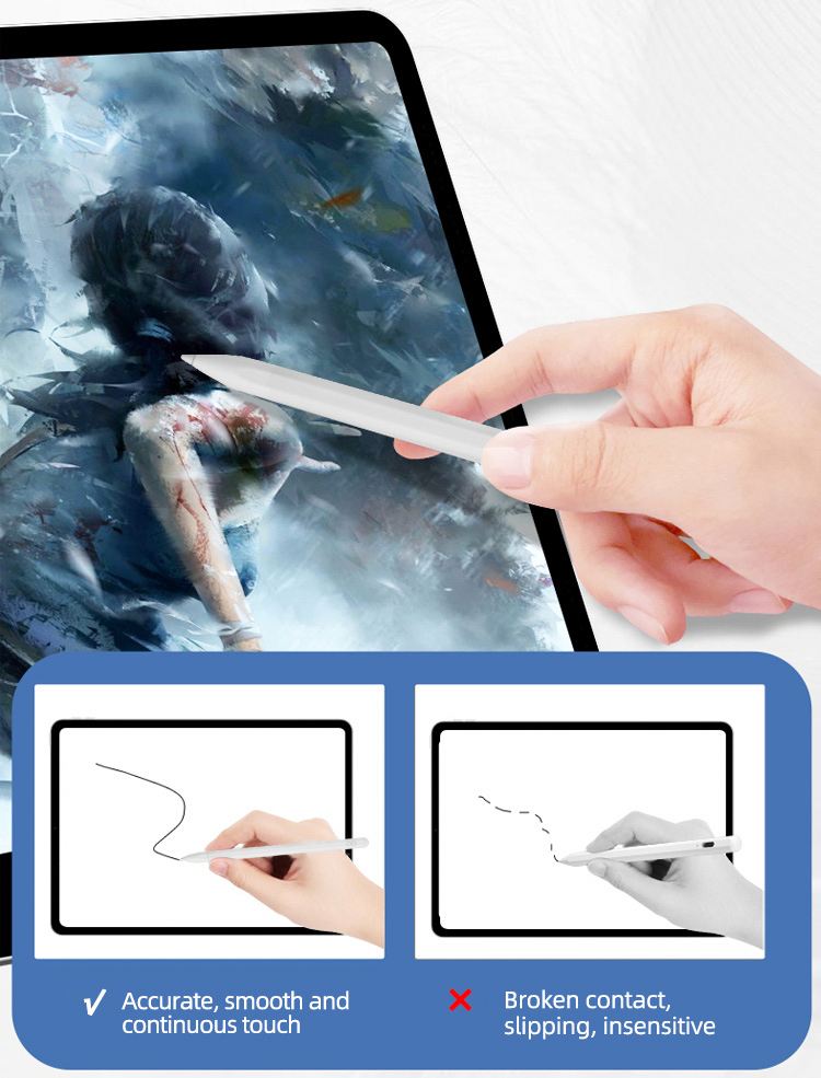 Factory New 2-in-1 Stylus for Apple Pencil 2 Universal Pen for iPad Air Pro Mini 6/7/8/9/10 Plastic for Any Brand Touch Screen