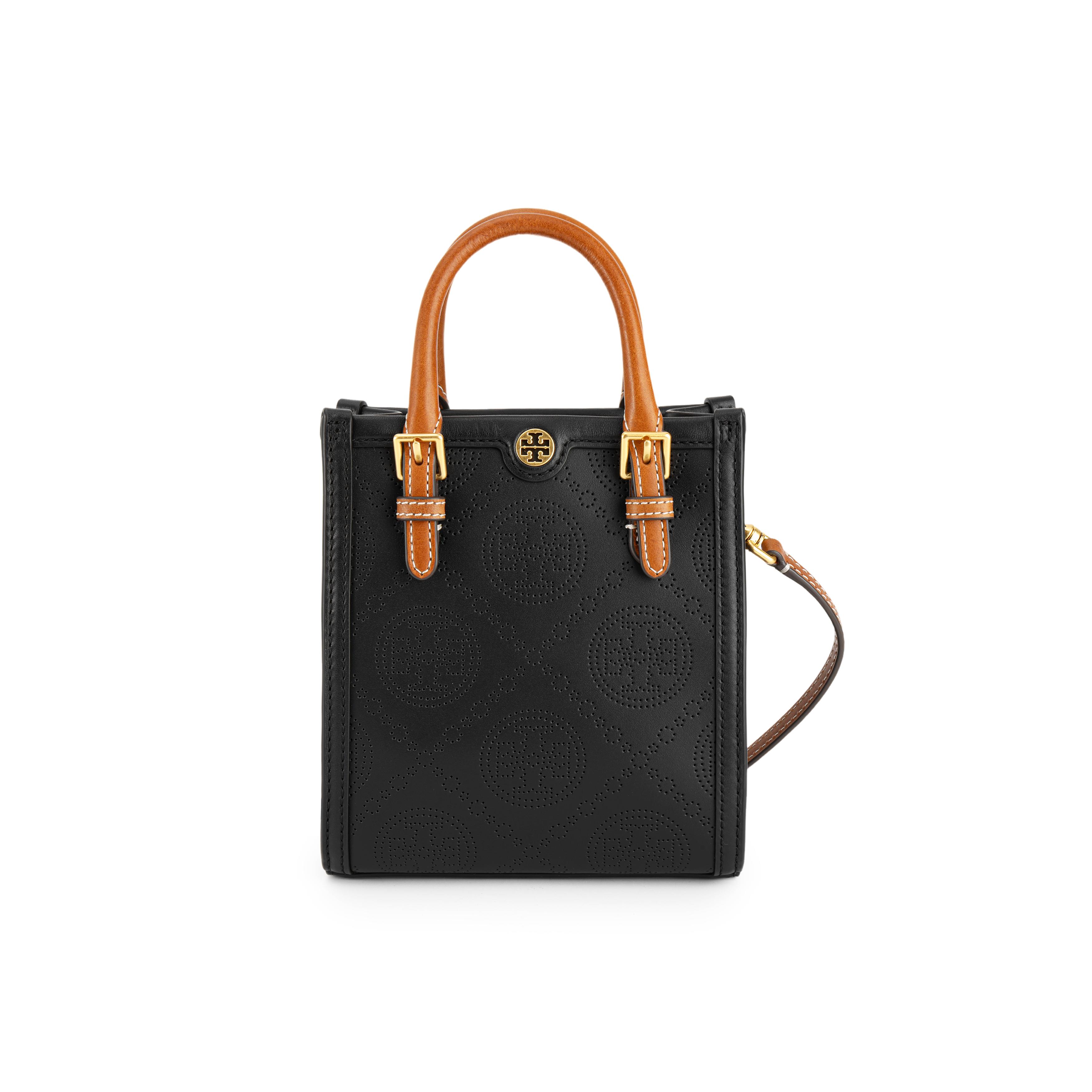 

Tory Burch T Monogram Double T Logo Quilted Design Detachable Shoulder Strap Leather Tote Bag Shopping Bag Crossbody Handbag Mini 151514-001 Basic Set (Bag+Dust Bag)