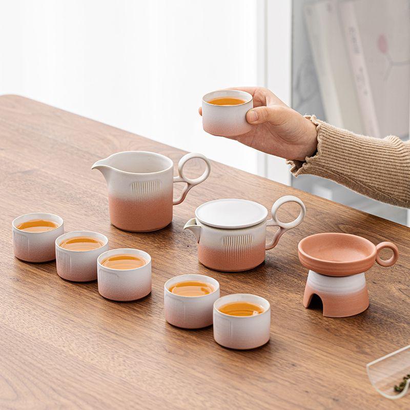 Kung Fu Tea Kettle, Tea Brewing Kettle, High-end Household Office Ceramic Side Handle Kettle, Tea Set