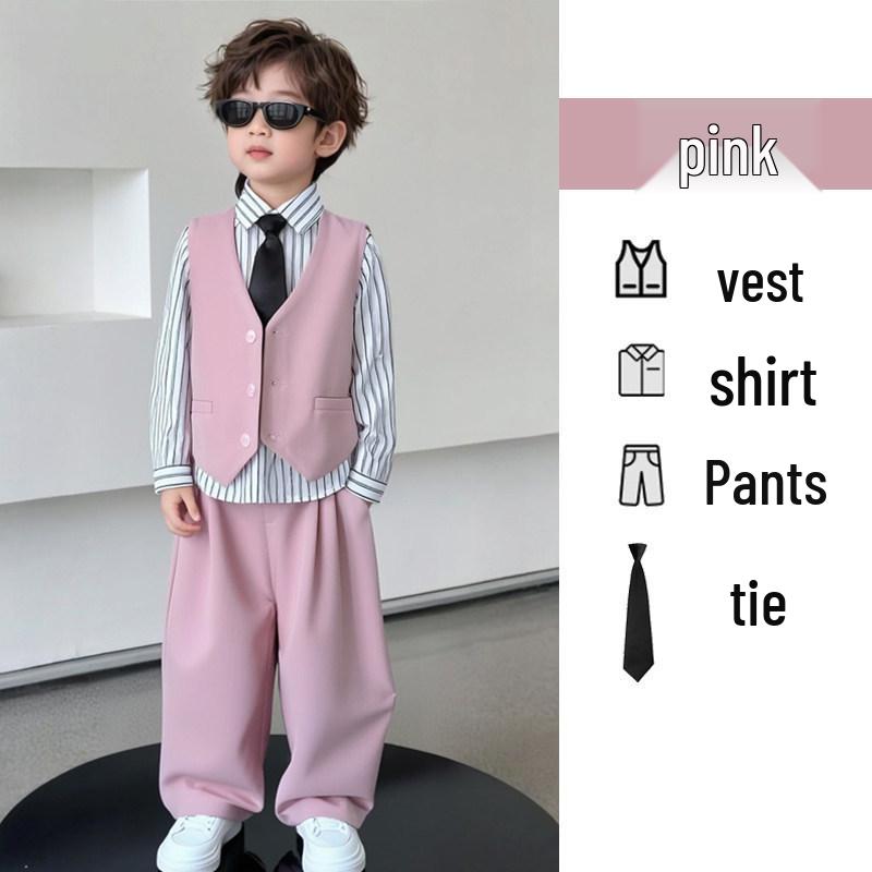 Boys' Spring Casual Suit Set - Formal Page Boy & Piano Performance Wear