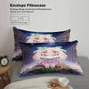 Softville Cozy Town 3PCS Bedding Sets Lop Rabbit Sitting On Books Pint Duvet Cover No Filling Cartoon Style Queen King Size
