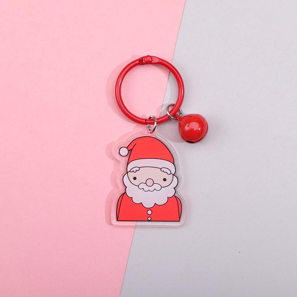 Double-Sided Santa Claus Cartoon Acrylic Keychain - Korean Style Backpack Pendant & Clothing Accessory