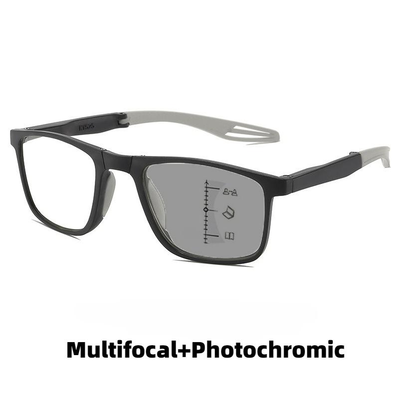 Progressive Multifokale Photochrome Lesebrille Neue Faltbare Tragbare Business-Presbyopie-Brille mit Blaulichtschutz
