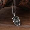 Elegant Stainless Steel Archangel Necklace Fashionable Men's Necklace with Angel Shield Pendant Unique Neck Chain