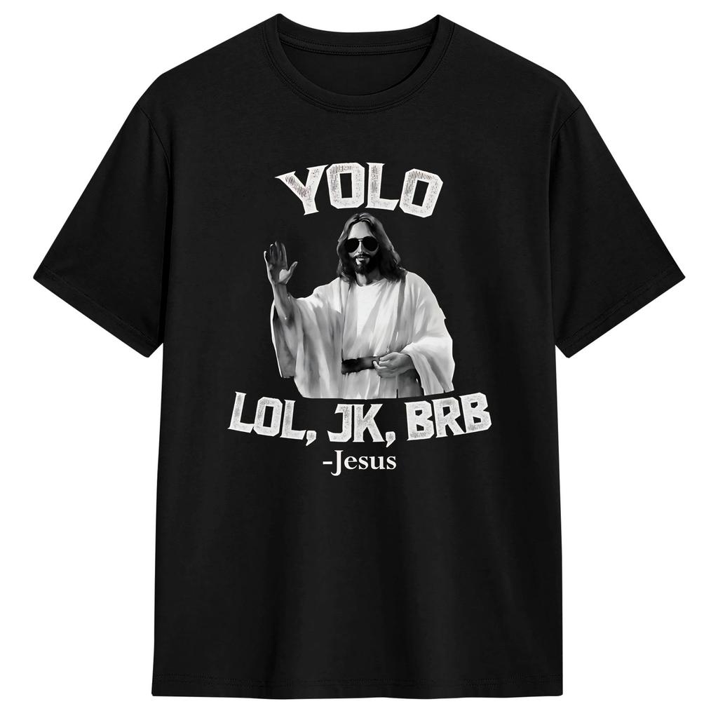 Casual TShirt Summer Easter Yolo Jk BRB Jesus Trendy Cool T Shirts Cotton Tshirt for Unisex YK Retro Short Sleeve Top Tees