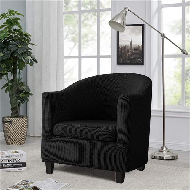 Husa de canapea cu arc din fleece polar, huse elastice pentru canapea club pentru living, husă pentru fotoliu tip tub cu huse de pernă detașabile