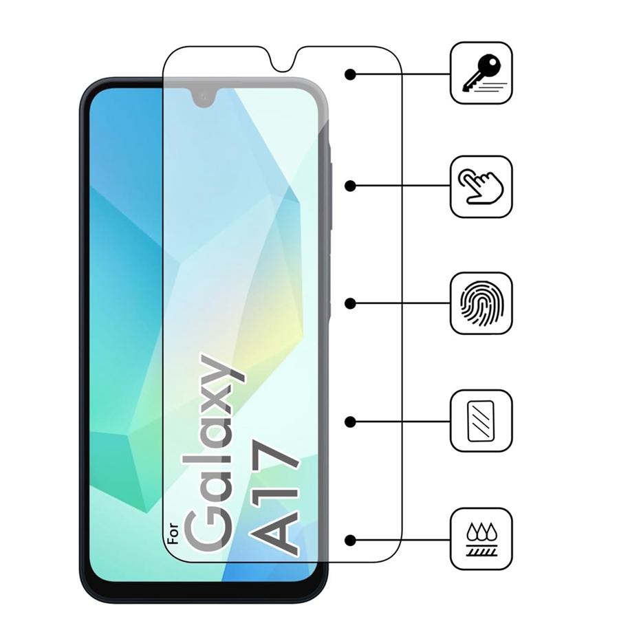 6IN1 [3+3 Pack] Tempered Glass Screen Protector for Samsung Galaxy A17/ A17 5G A07 3 PCS Tempered Glass +3 Pcs Camera Lens Protector