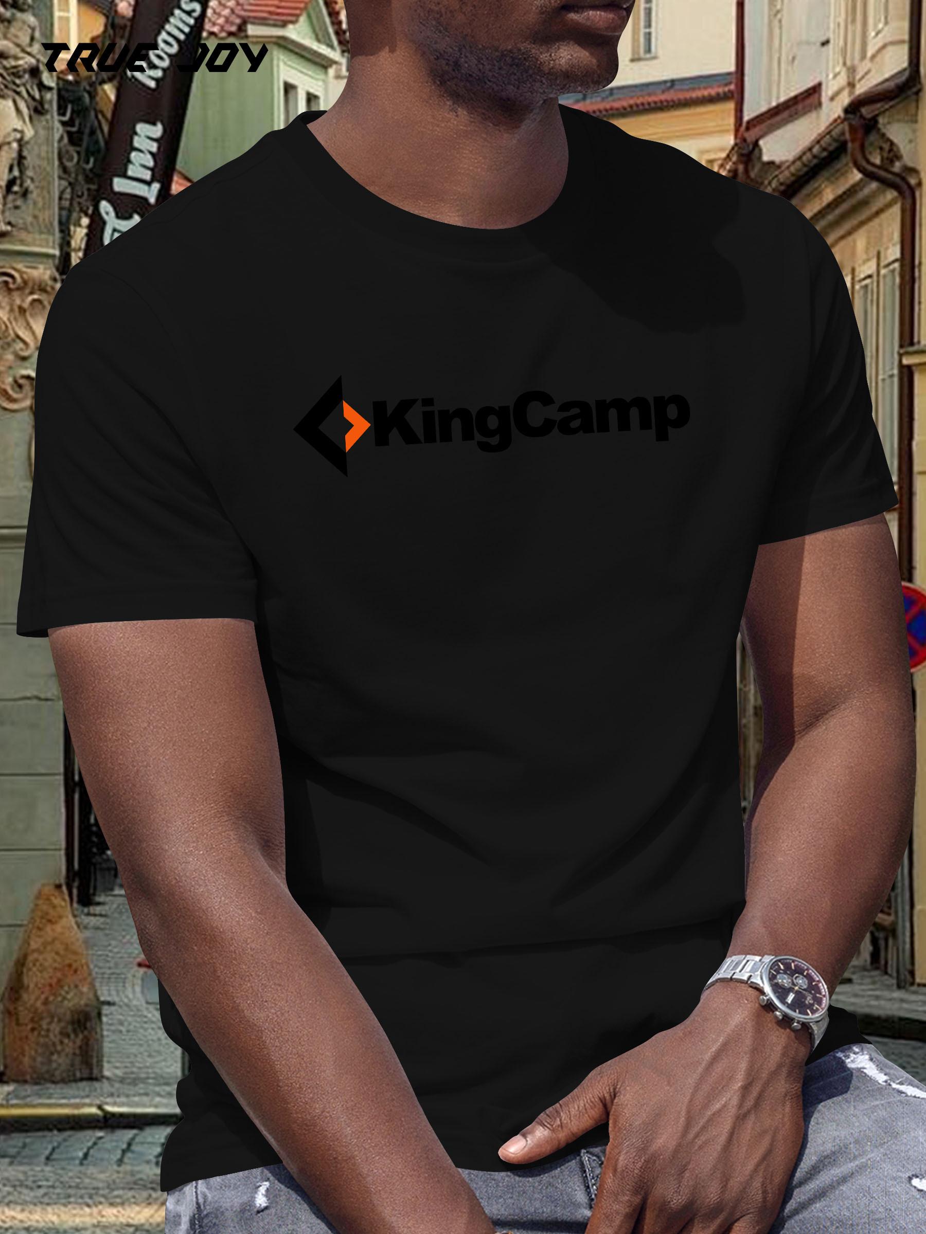 KingCamp Graphic T-shirt - Lightweight Summer Casual Tee with Black & Orange Logo XXXL