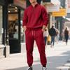 Set di pantaloni da lavoro casual da uomo Autunno/Inverno, stile vintage, foderati in pile, termici, con cerniera